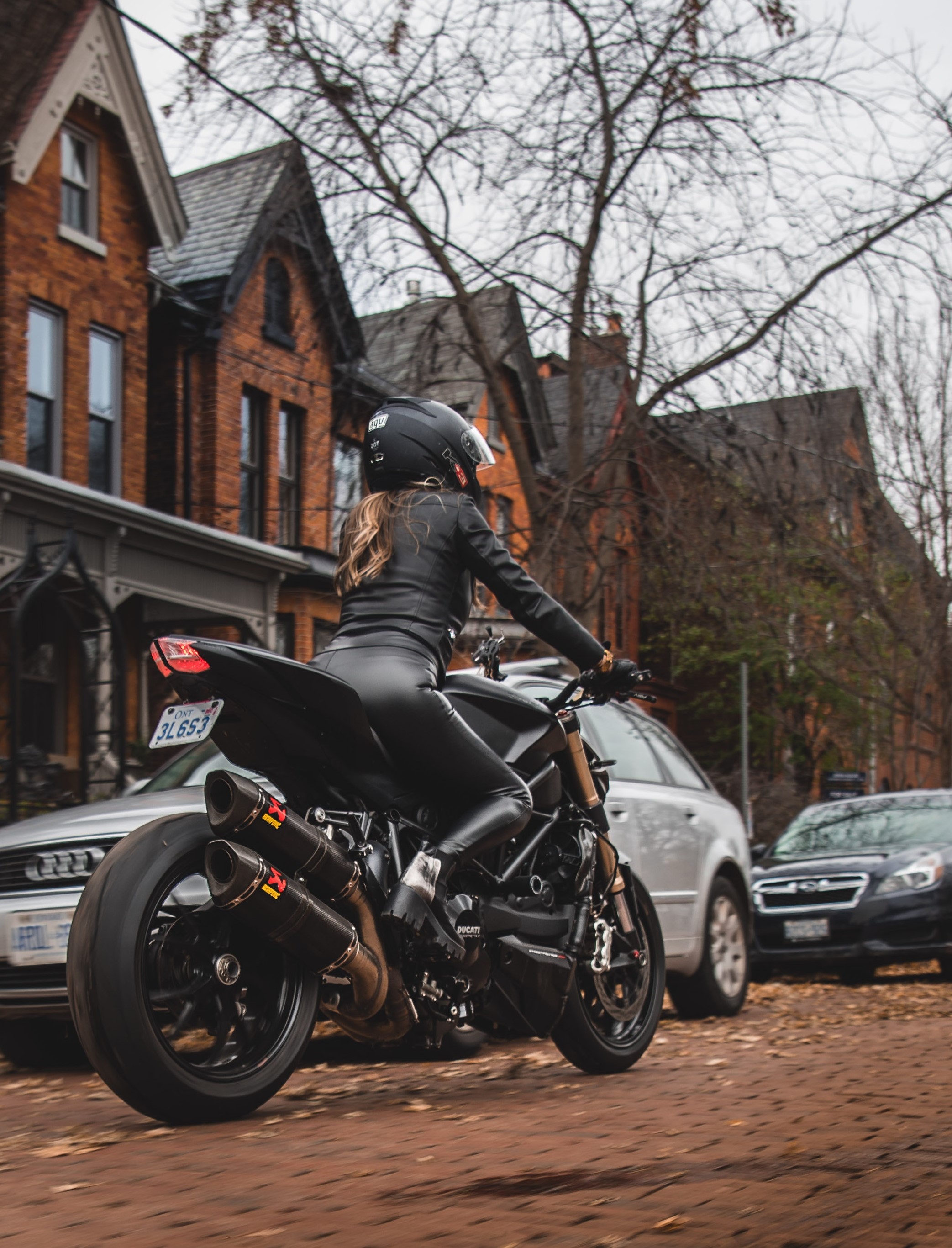 Skórzane damskie spodnie motocyklowe